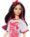 Кукла Barbie Fashionistas 214 - С бяло-червена тениска - 2t